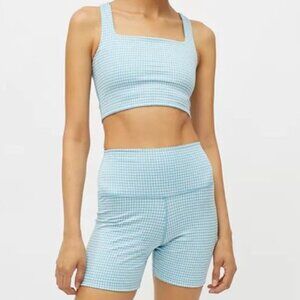 Nike Gingham Matching Set (Crop Top & Bike Shorts)